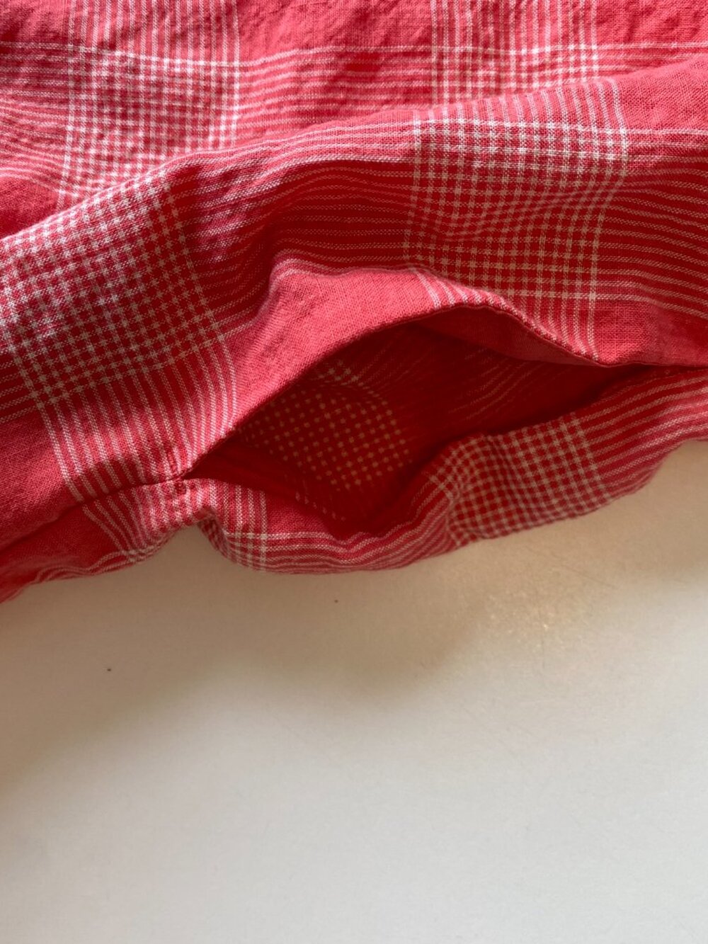 NWT Uniqlo Girls Coral Plaid Cami Dress, Size 7-8, Cotton Blend - Picture 4 of 5